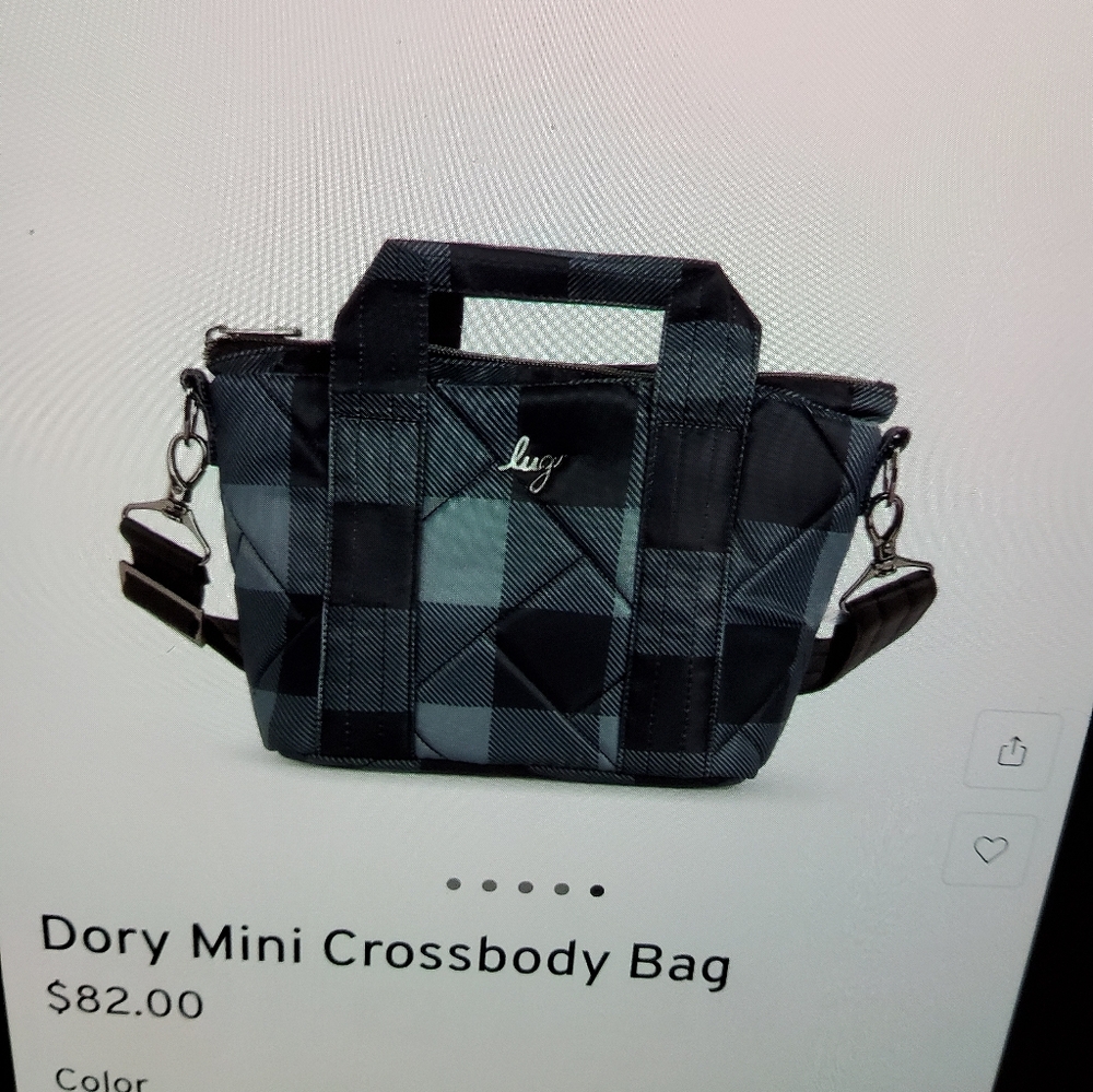Lug Dory Mini Crossbody Bag, Buffalo Check Grey